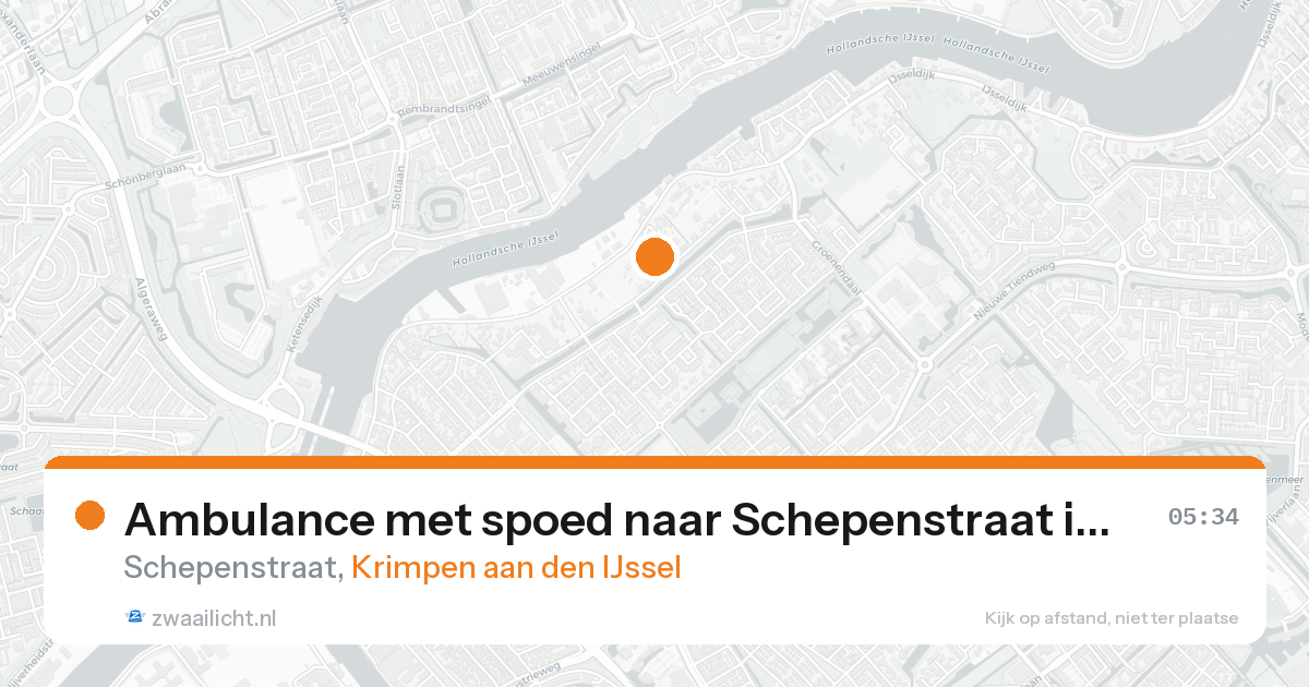 Ambulance met spoed naar Schepenstraat in Krimpen aan den IJssel — 20 aug 2026