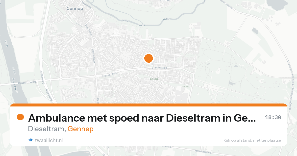Ambulance met spoed naar Dieseltram in Gennep — 16 aug 2026