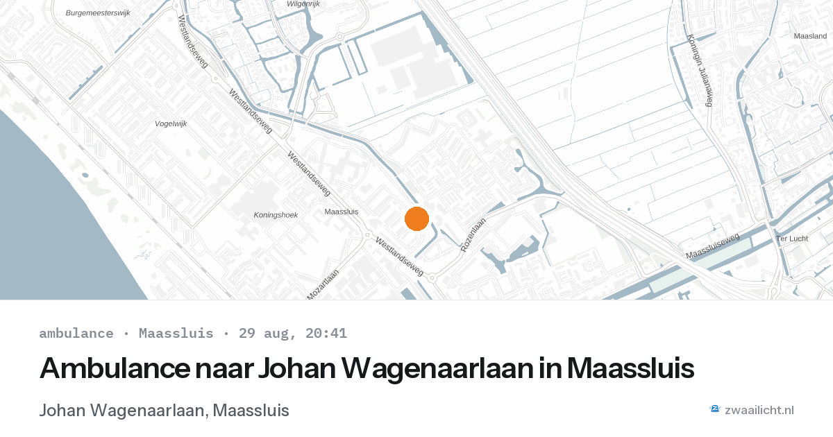Ambulance naar Johan Wagenaarlaan in Maassluis — 29 aug 2026