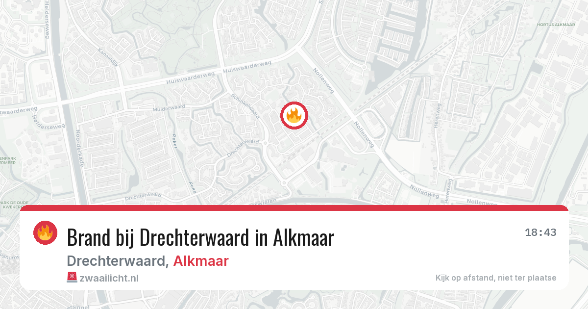Brand bij Drechterwaard in Alkmaar — 21 apr 2026