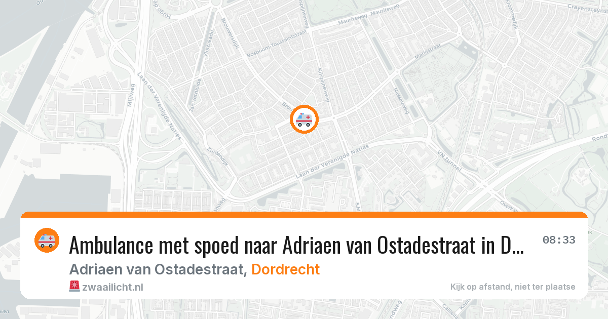 Ambulance met spoed naar Adriaen van Ostadestraat in Dordrecht — 14 apr 2026