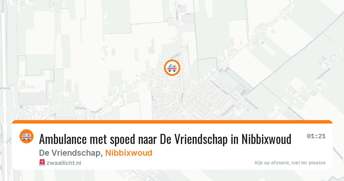 Ambulance met spoed naar De Vriendschap in Nibbixwoud — 10 mei 2026