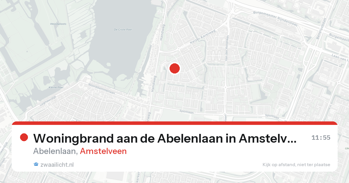Woningbrand aan de Abelenlaan in Amstelveen — 22 aug 2026