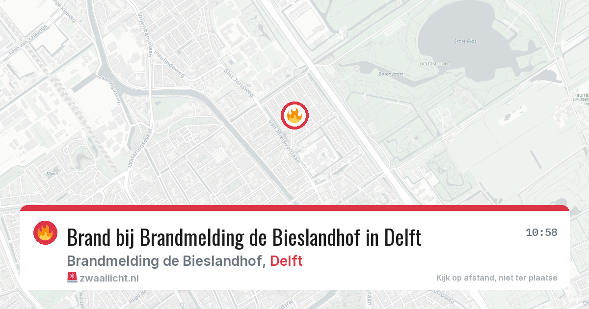 Brand bij Brandmelding de Bieslandhof in Delft — 29 jan 2026