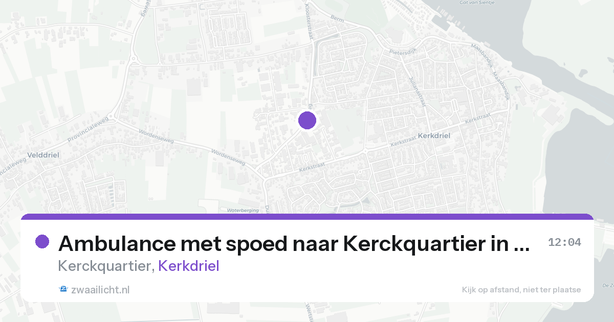 Ambulance met spoed naar Kerckquartier in Kerkdriel — 22 aug 2026