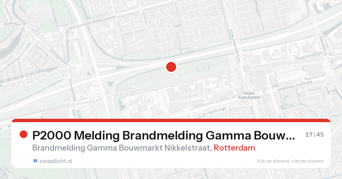 P2000 Melding Brandmelding Gamma Bouwmarkt Nikkelstraat, Rotterdam — 30 jan 2026