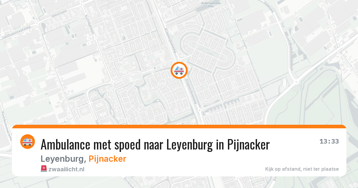 Ambulance met spoed naar Leyenburg in Pijnacker — 10 mei 2026
