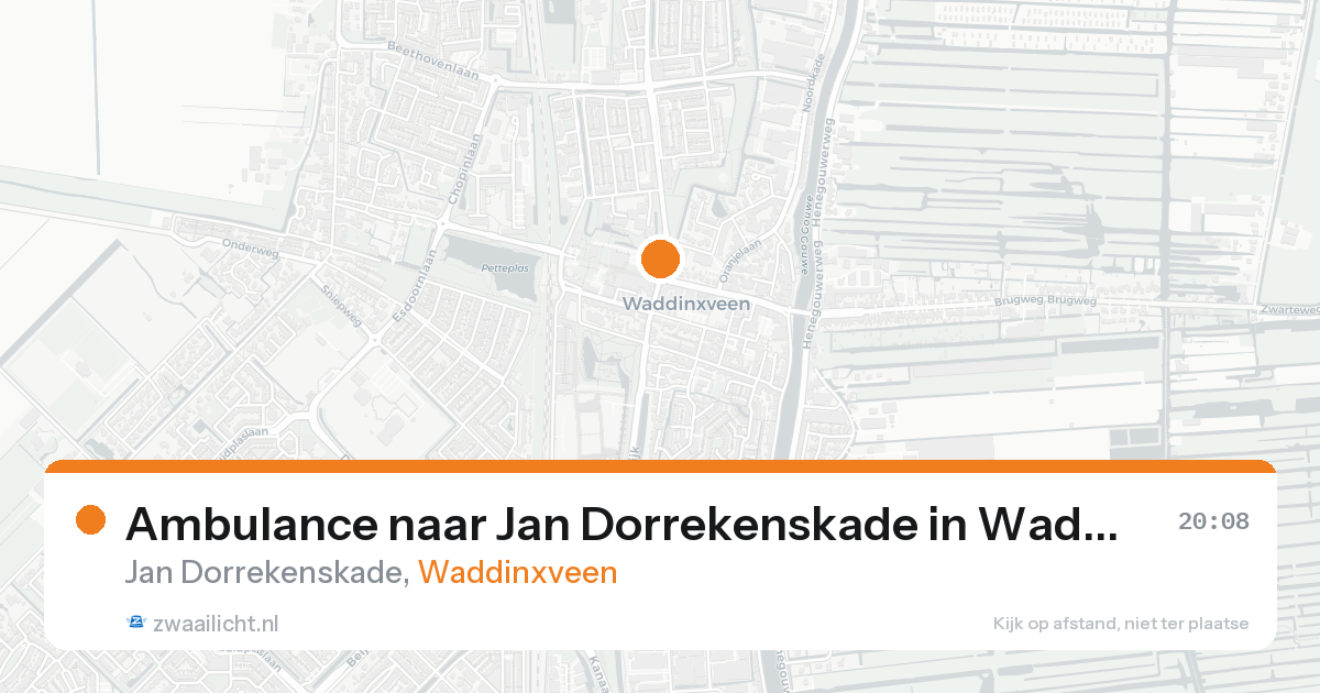 Ambulance naar Jan Dorrekenskade in Waddinxveen — 21 aug 2026
