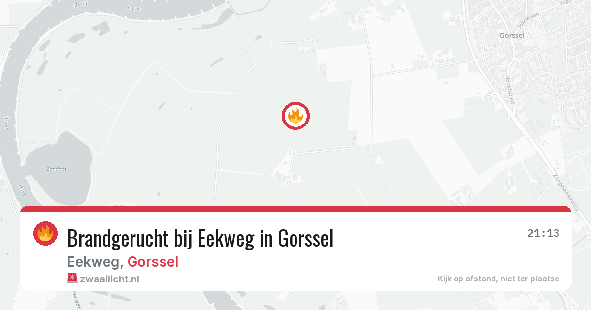 Brandgerucht bij Eekweg in Gorssel — 22 mrt 2026