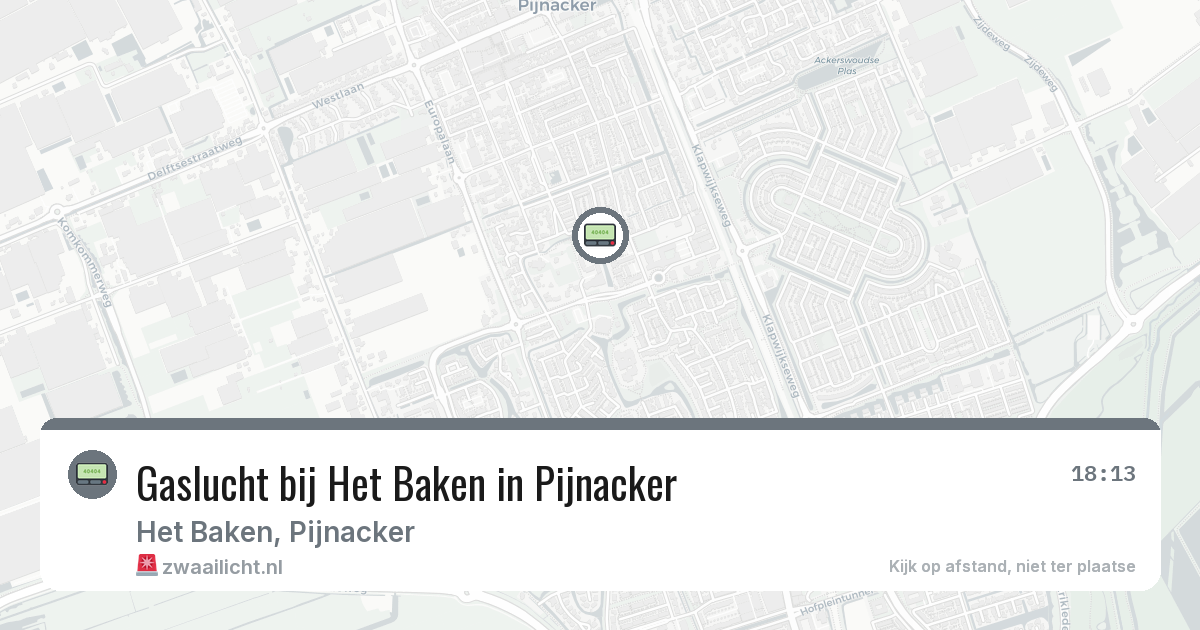 Gaslucht bij Het Baken in Pijnacker — 4 apr 2026