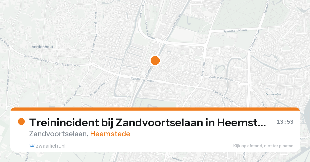 Treinincident bij Zandvoortselaan in Heemstede — 20 aug 2026
