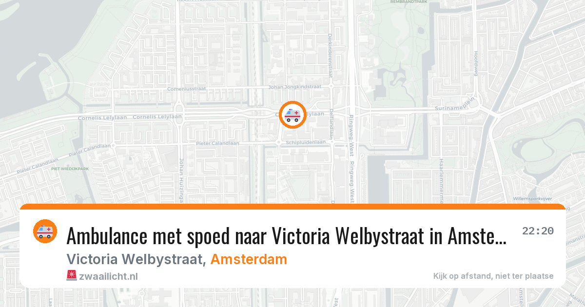 Ambulance met spoed naar Victoria Welbystraat in Amsterdam — 27 jul 2026