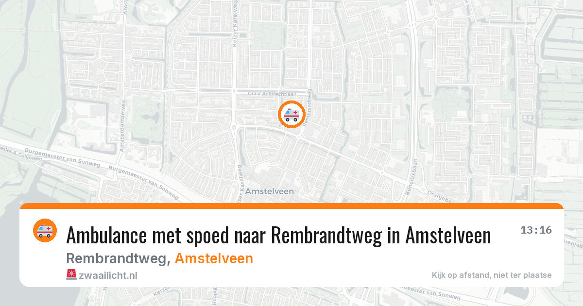 Ambulance met spoed naar Rembrandtweg in Amstelveen — 3 apr 2026