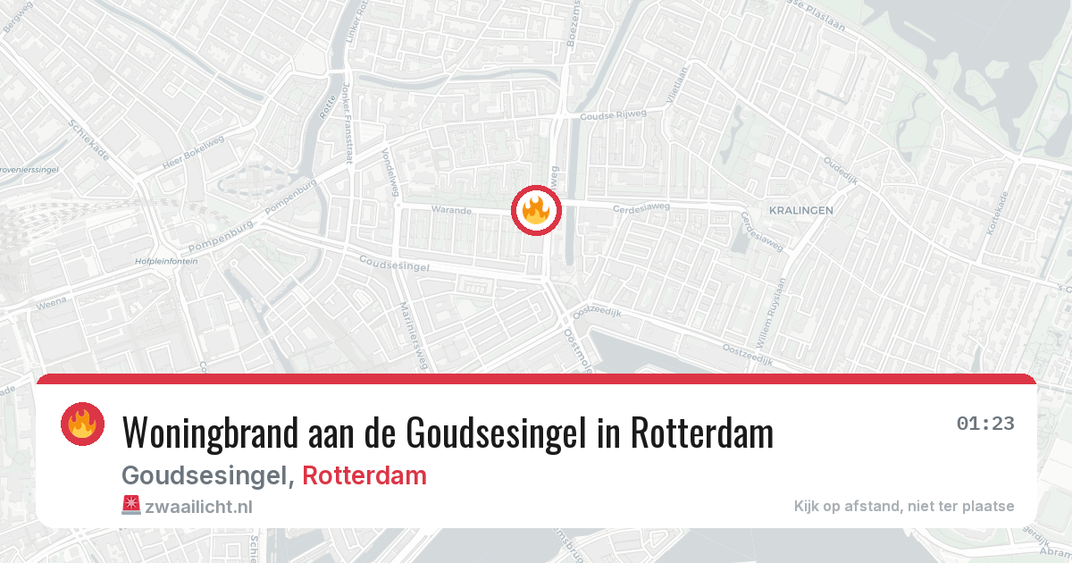 Woningbrand aan de Goudsesingel in Rotterdam — 1 aug 2026