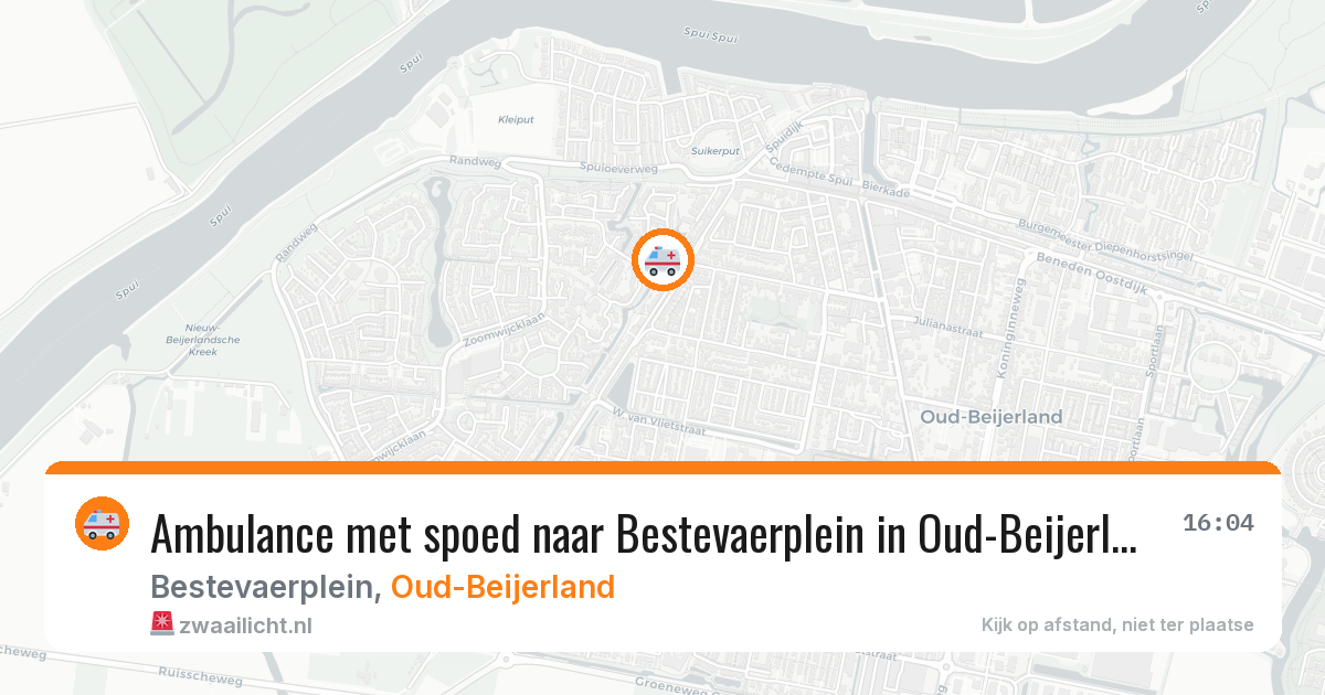 Ambulance met spoed naar Bestevaerplein in Oud-Beijerland — 15 jun 2026