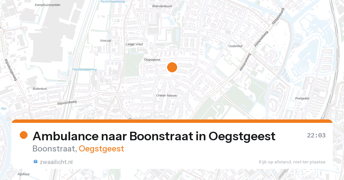 Ambulance naar Boonstraat in Oegstgeest — 27 aug 2026