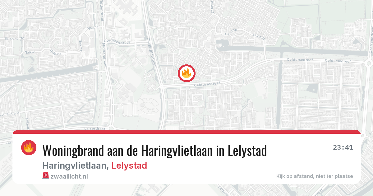 Woningbrand aan de Haringvlietlaan in Lelystad — 19 jun 2026