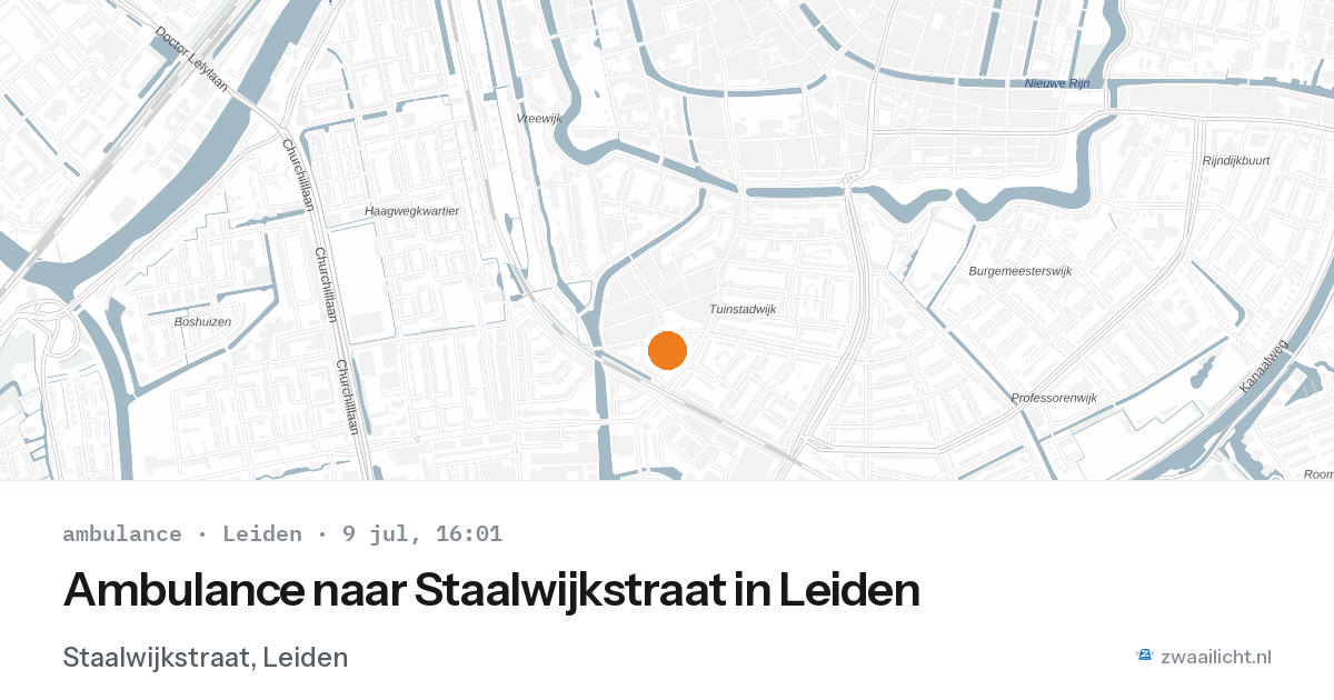 Ambulance naar Staalwijkstraat in Leiden — 9 jul 2026