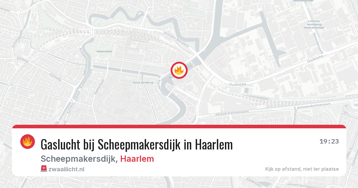 Gaslucht bij Scheepmakersdijk in Haarlem — 20 jul 2026