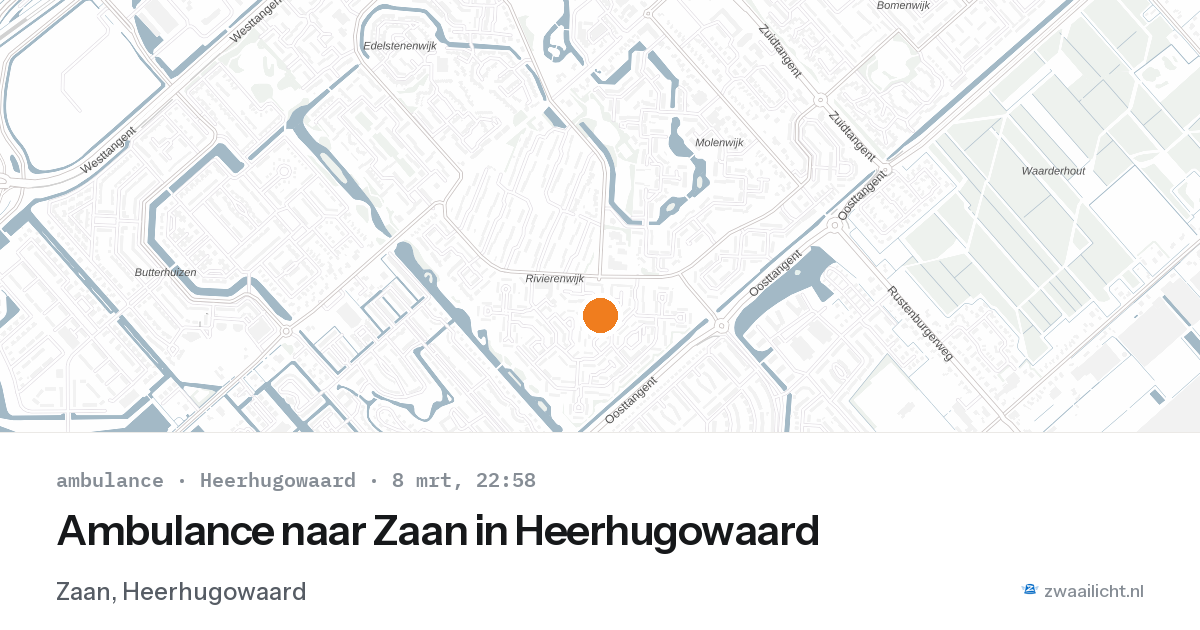 Ambulance naar Zaan in Heerhugowaard — 8 mrt 2026