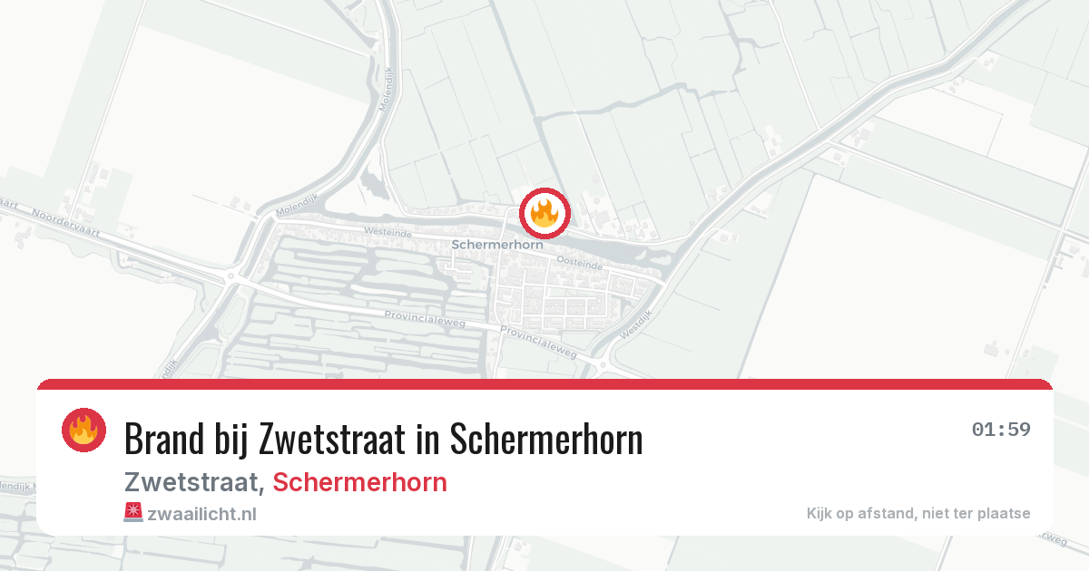 Brand bij Zwetstraat in Schermerhorn — 18 feb 2026