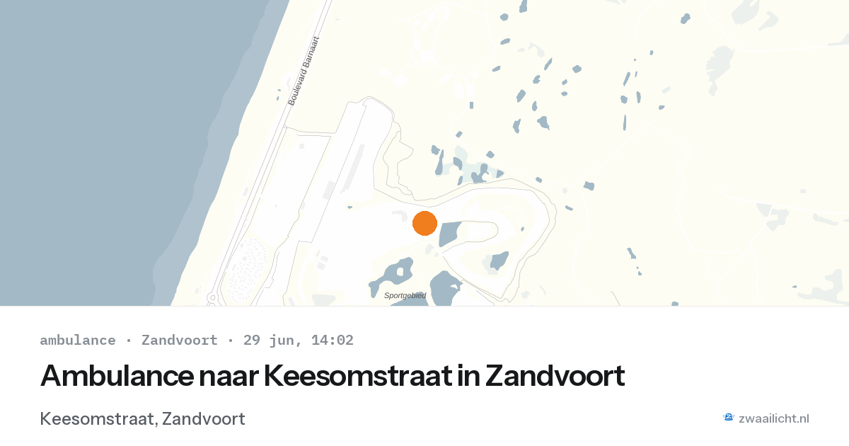 Ambulance naar Keesomstraat in Zandvoort — 29 jun 2026