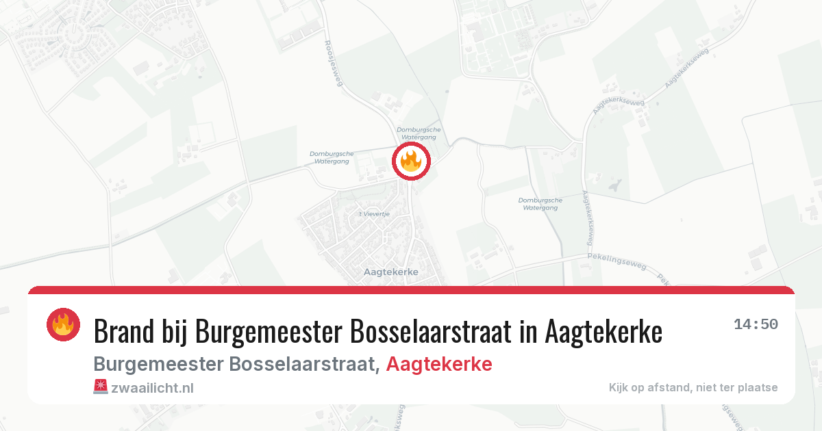 Brand bij Burgemeester Bosselaarstraat in Aagtekerke — 13 mei 2026