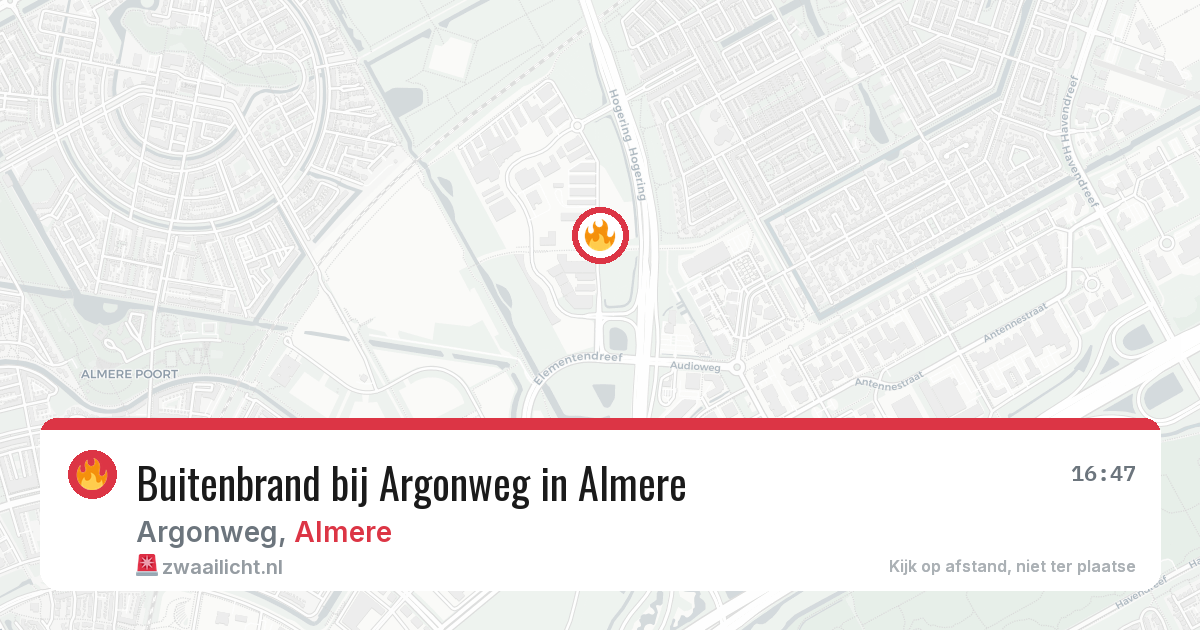 Buitenbrand bij Argonweg in Almere — 3 mei 2026