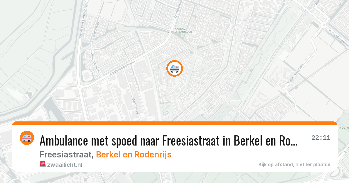 Ambulance met spoed naar Freesiastraat in Berkel en Rodenrijs — 31 jul 2026