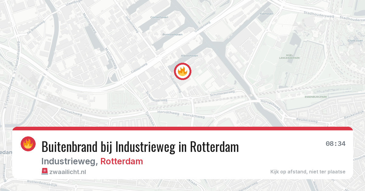 Buitenbrand bij Industrieweg in Rotterdam — 6 aug 2026