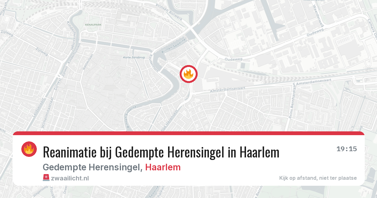 Reanimatie bij Gedempte Herensingel in Haarlem — 9 aug 2026