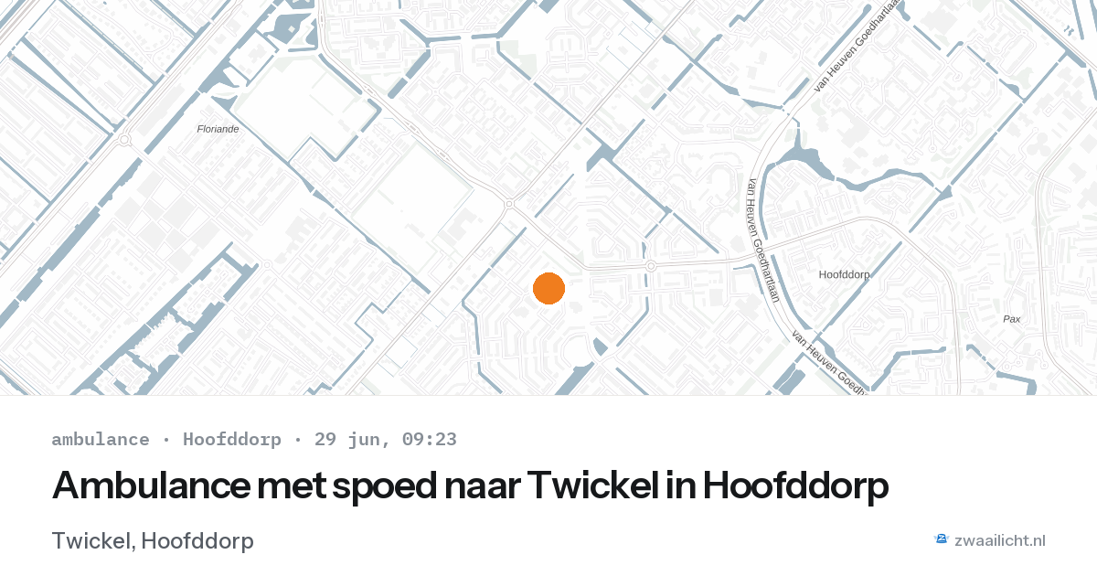 Ambulance met spoed naar Twickel in Hoofddorp — 29 jun 2026