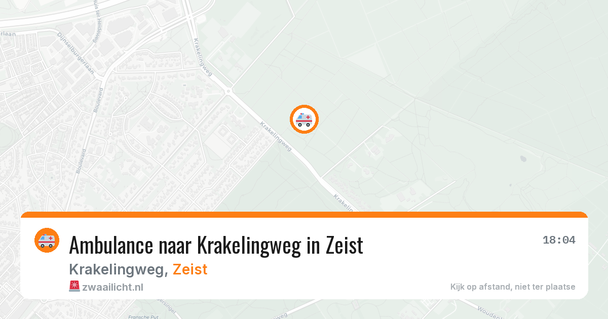 Ambulance naar Krakelingweg in Zeist — 11 aug 2026