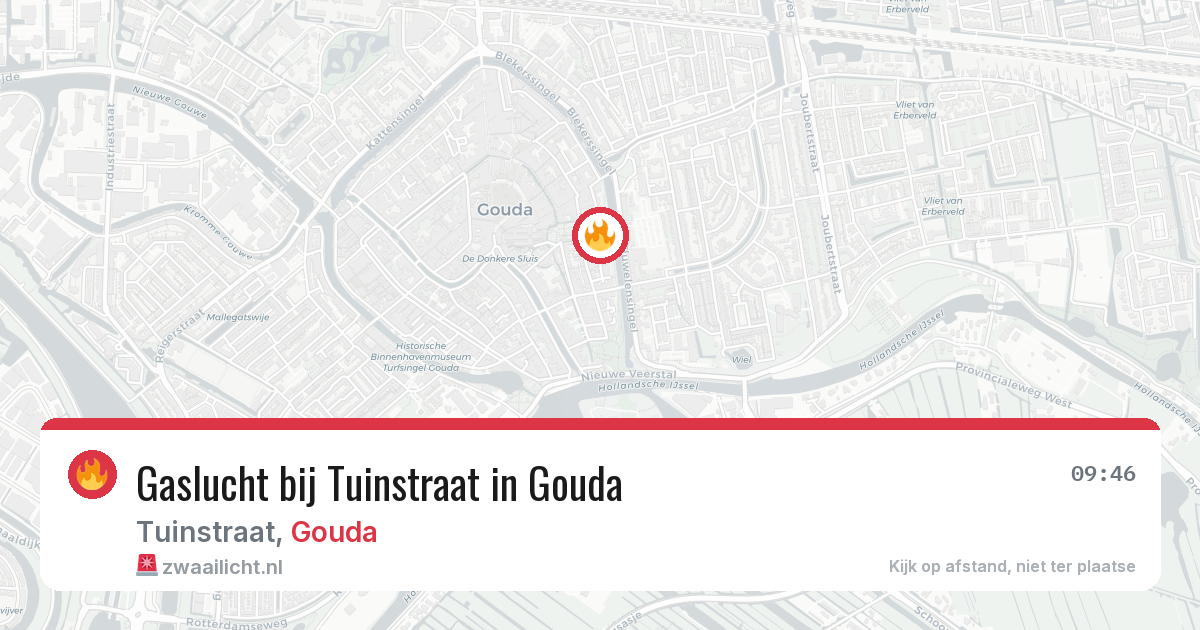 Gaslucht bij Tuinstraat in Gouda — 17 jan 2026