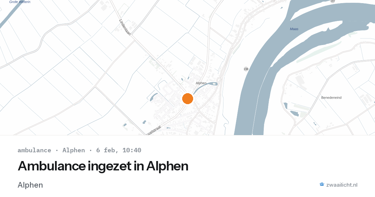 Ambulance ingezet in Alphen — 6 feb 2026