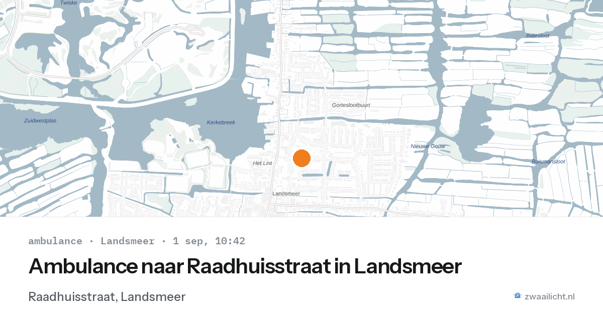 Ambulance naar Raadhuisstraat in Landsmeer — 1 sep 2026