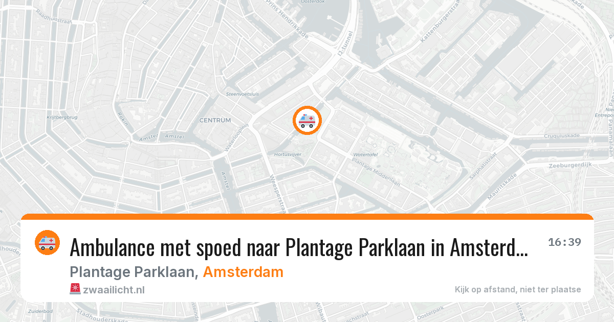 Ambulance met spoed naar Plantage Parklaan in Amsterdam — 6 jun 2026