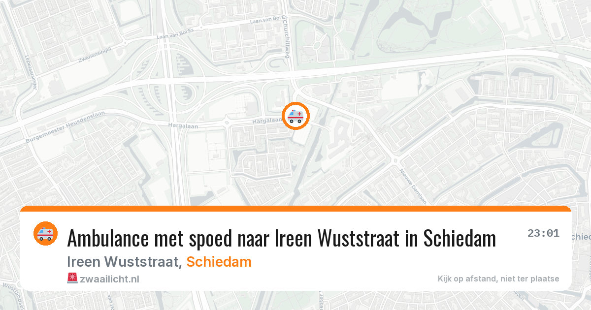 Ambulance met spoed naar Ireen Wuststraat in Schiedam — 17 mrt 2026