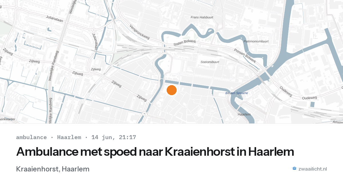 Ambulance met spoed naar Kraaienhorst in Haarlem — 14 jun 2026