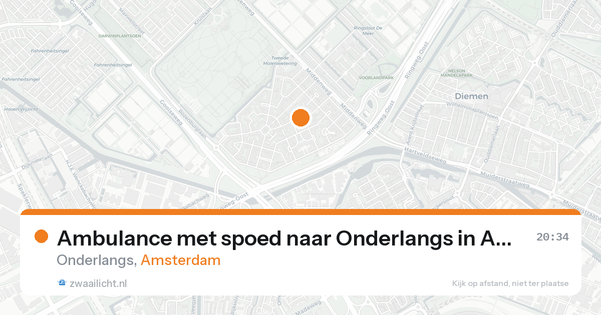 Ambulance met spoed naar Onderlangs in Amsterdam — 17 aug 2026