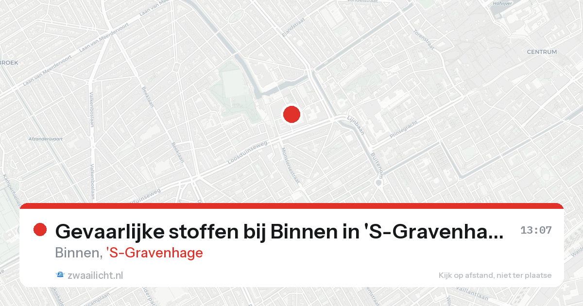 Gevaarlijke stoffen bij Binnen in 'S-Gravenhage — 20 aug 2026
