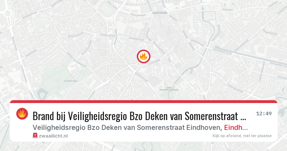 Brand bij Veiligheidsregio Bzo Deken van Somerenstraat Eindhoven in Eindhoven — 3 mei 2026