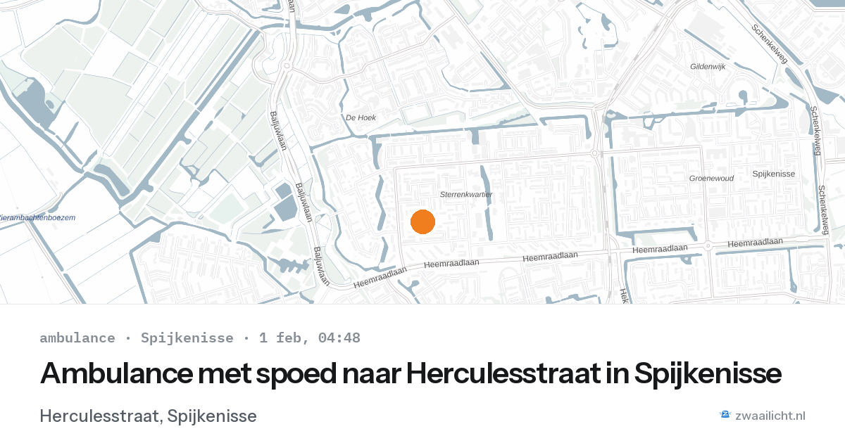 Ambulance met spoed naar Herculesstraat in Spijkenisse — 1 feb 2026