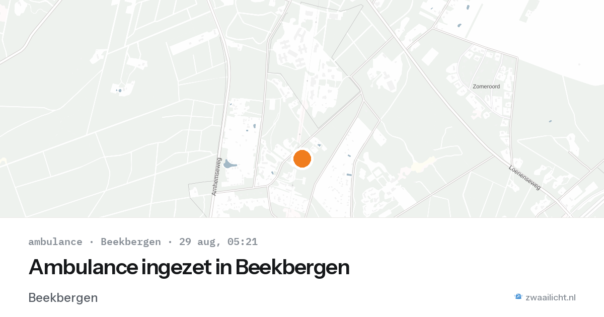 Ambulance ingezet in Beekbergen — 29 aug 2026