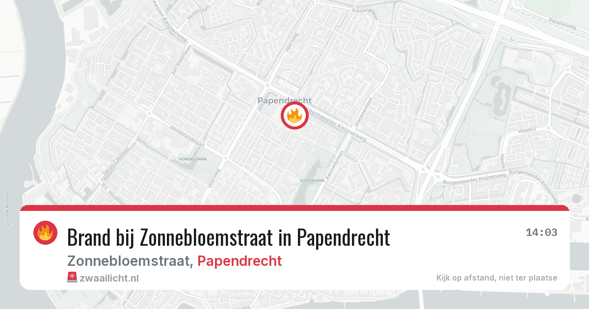 Brand bij Zonnebloemstraat in Papendrecht — 8 jun 2026