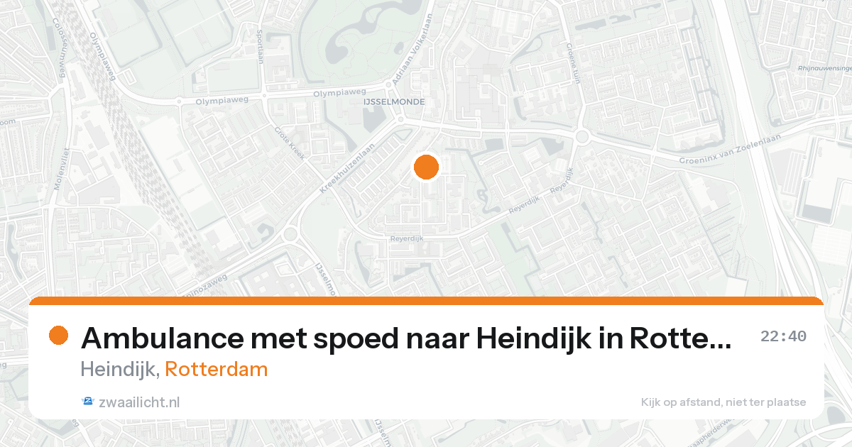 Ambulance met spoed naar Heindijk in Rotterdam — 22 aug 2026