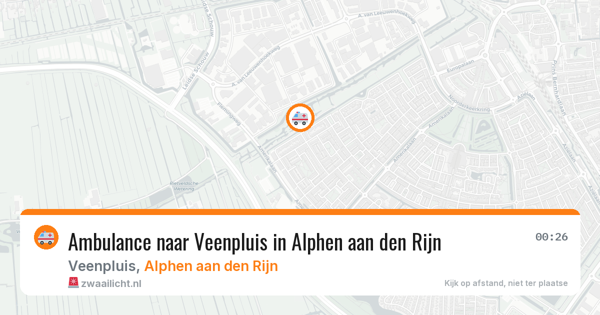 Ambulance naar Veenpluis in Alphen aan den Rijn — 4 aug 2026
