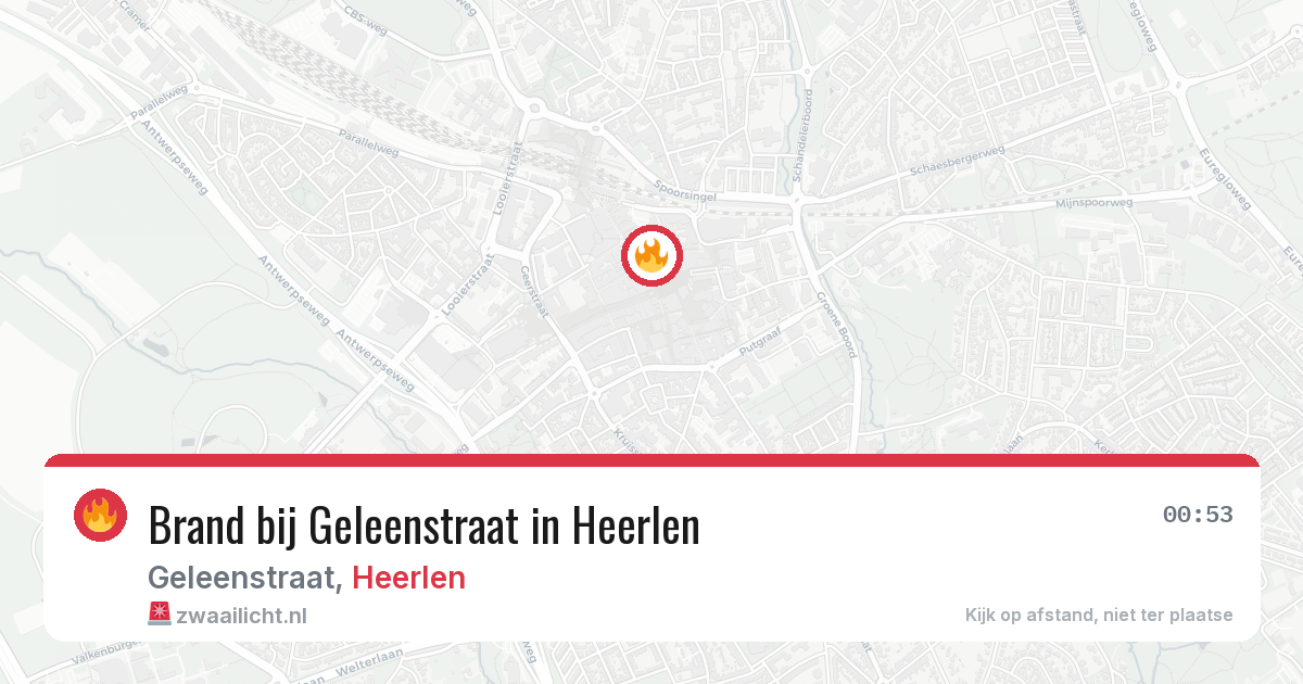 Brand bij Geleenstraat in Heerlen — 18 jun 2026
