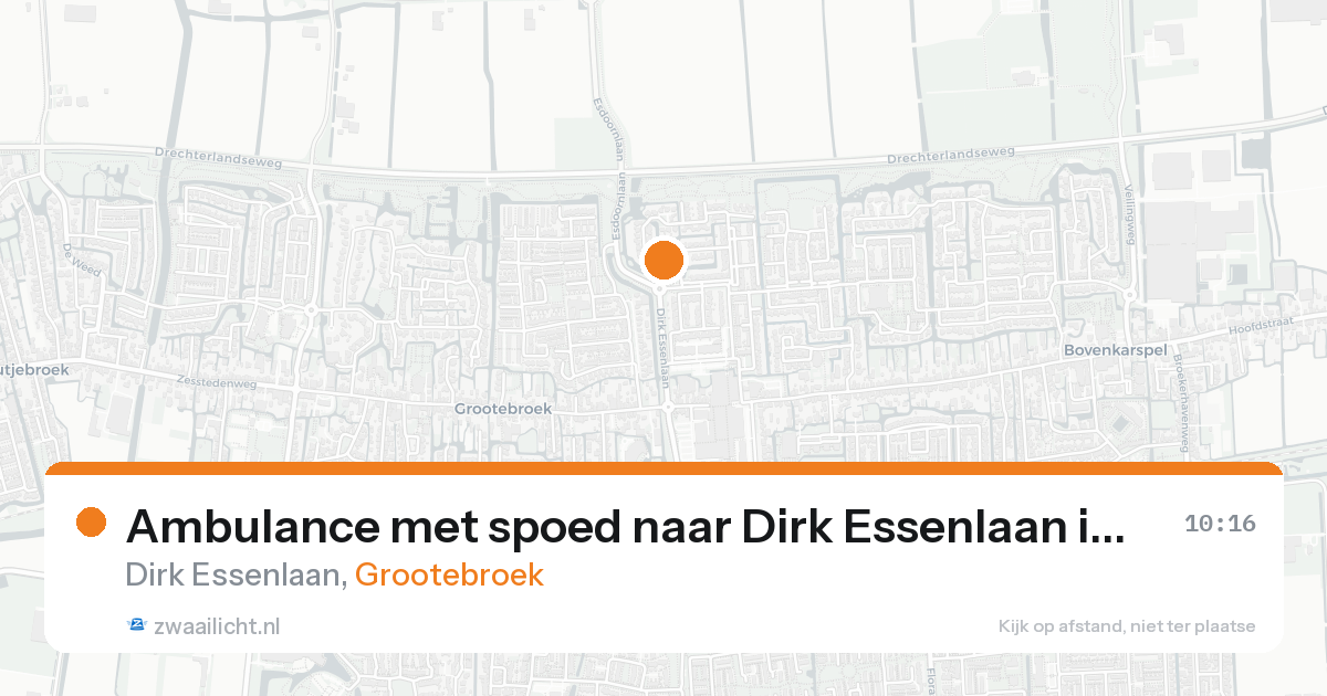 Ambulance met spoed naar Dirk Essenlaan in Grootebroek — 15 aug 2026