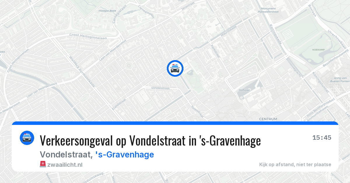 Verkeersongeval op Vondelstraat in 's-Gravenhage — 20 mei 2026